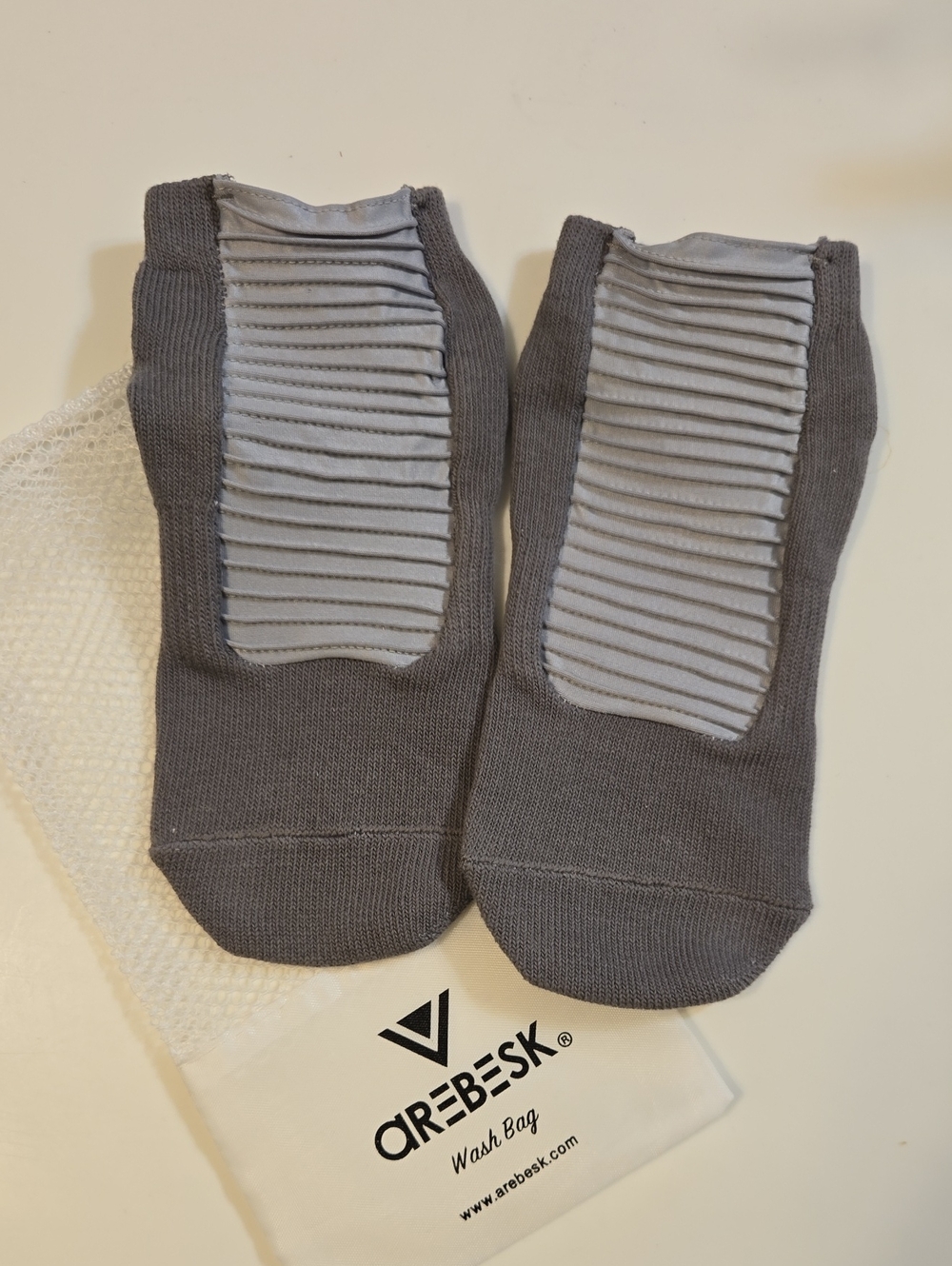 Arebesk Grey Moto Grip Socks New Women's LARGE-FREE SHIPPING